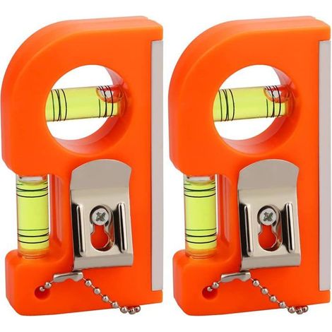 2 PCS Niveau Magnétique de Poche Horizontal Vertical Mini Niveau à Bulle de Précision avec Porte-clés 854520mm (1/5)