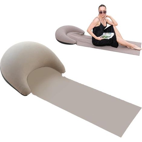 Esterilla de playa: cojín inflable para tumbarse al aire libre，esterilla plegable，cojín cómodo para relajarse，esterilla solar portátil (1/5)