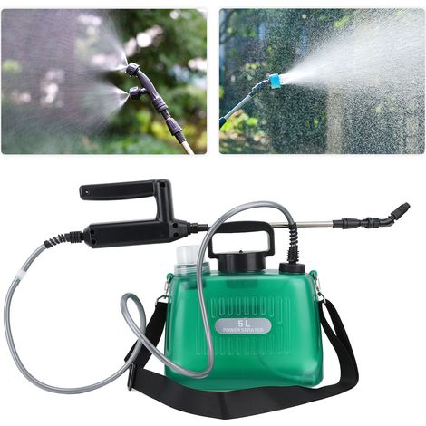 Pulverizador eléctrico portátil de 5 litros y 2000 mAh con 4 boquillas automáticas para limpieza de coches y jardines [Batería de litio ABS de 5 litros para coche] (1/5)