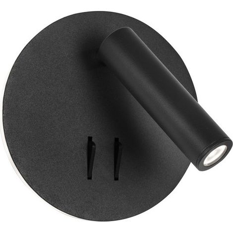Merano Burlington Liseuse Sandy Noir Acier, Aluminium Acrylique LED 9W 780Lm 3000K