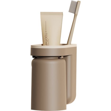 Support Murale Pour Brosse À Dents Et Dentifrice - Design Magnétique Inversé - Fixation Adhésive Sans Perçage - Pour Carrelage Ou Verre - 1 Pièce (1/5)