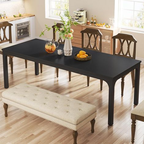 Esstisch rechteckig 200x70cm für 6-8 Personen, Industrial Design, Schwarz (1/5)