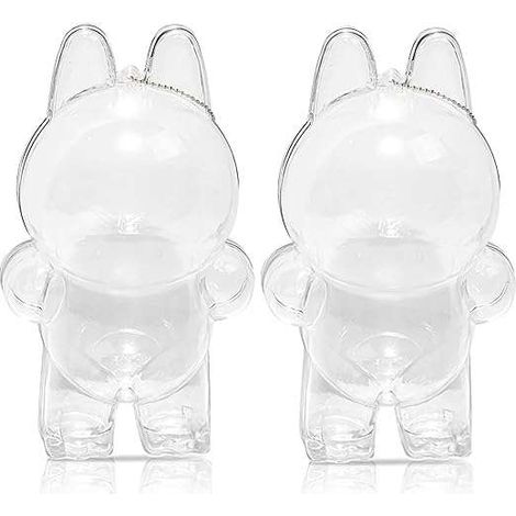 Scatola protettiva in plastica trasparente da appendere per mascotte (2 pezzi).