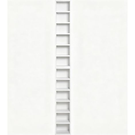 Scaffale CD bianco a 12 scomparti, torre porta media in truciolato e MDF, 88,3 cm (1/5)