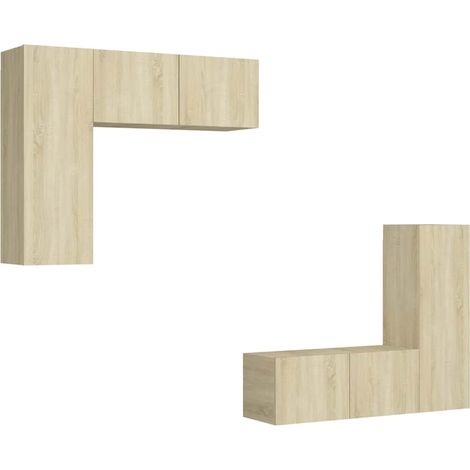 Maison Exclusive - Set di Mobili TV 4 pz Rovere Sonoma in Legno Multistrato (1/5)