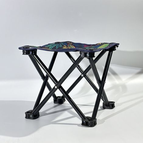 Tabouret de camping pliable et portable, petite chaise légère pour la pêche, la randonnée, le jardinage et la plage, avec sac de transport (bleu) (1/5)