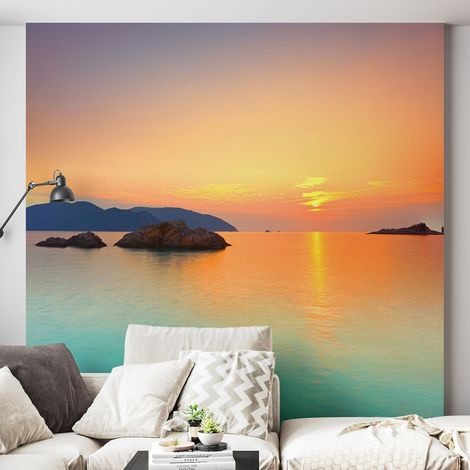 Papier peint panoramique - Couché de soleil - 130 cm x 130 cm (1/4)