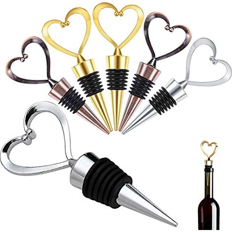 6 tapones para botellas de vino, tapones reutilizables de aleación de zinc para vino, licores, bebidas y cócteles. (1/5)