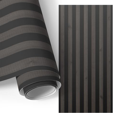 Möbelfolie - Klebefolie für Möbel - Selbstklebefolie - Dekorfolie - Küchenfronten bekleben - Schwarze Streifen 50x100 cm