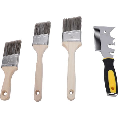 Pinceaux biseautés avec peigne à peinture, 5 cm, 6,3 cm, manches courts et longs, pour tous vos projets de peinture (1/5)