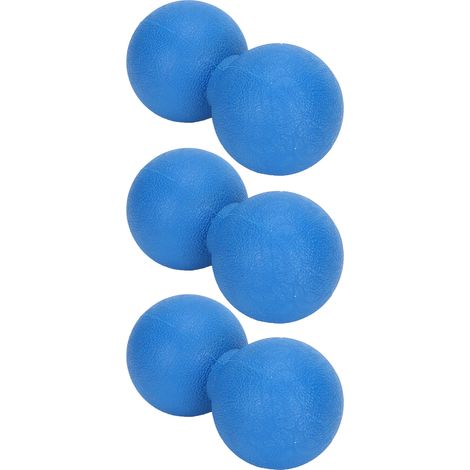 Lot de 3 balles de massage pour l'entraînement au yoga, en forme de cacahuète, pour la relaxation musculaire et le fitness, bleues (1/5)