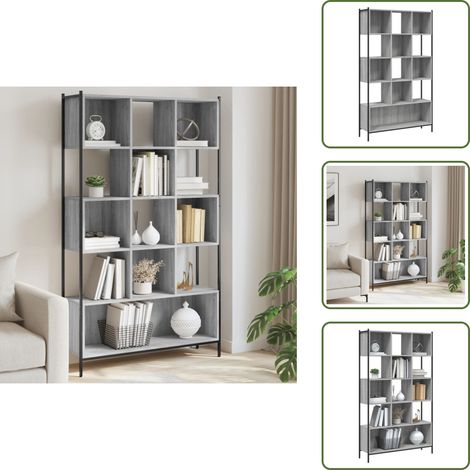 Bibliothèque sonoma gris 102x28x172 cm bois d'ingénierie - Bibliothèque Murale - Bibliothèque Design - Étagère Moderne - Meuble Rangement - Bibliothéque Grise (1/5)