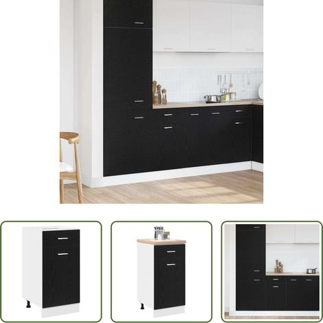 Schrank - Hängeschrank mit Regal Schwarz Eichen-Optik 40 x 46 x 81.5 cm (1/5)
