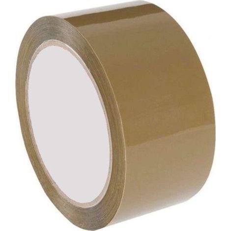 FPLUS precinto adhesivo marron 48x66 , Cinta adhesiva para embalaje en rollos de 66 m. de largo x 48 mm