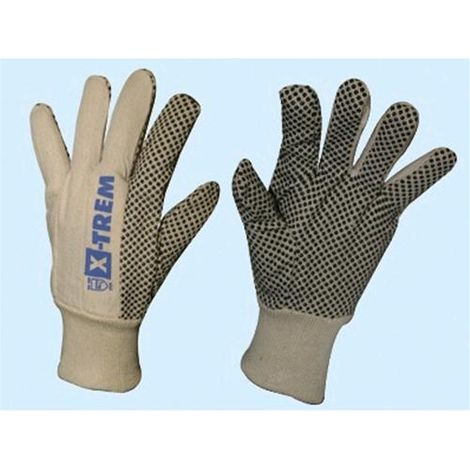 Guanti da Lavoro in tela cotone puntinata - Taglia XL - EN388 1121 Conf. 12 Paia