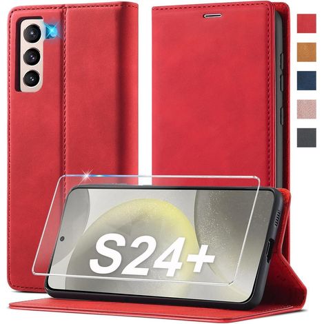 Coque portefeuille cuir pour Samsung S24 Plus avec béquille et fermeture magnétique (1/5)