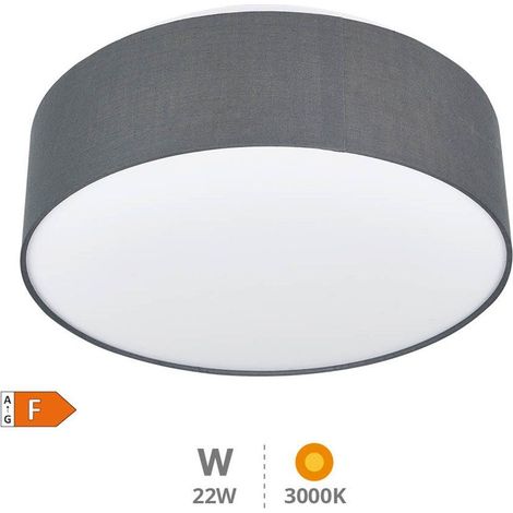 Kasker 22W LED Stoff Deckenleuchte 3000K bis 6500K dimmbar Grau (1/2)