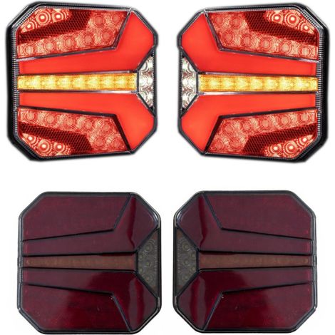 LED-Rückleuchten-Set mit 4 Funktionen für Anhänger / Lkw – Positionslicht, Bremslicht, dynamischer Blinker, Rücklicht, 24 V