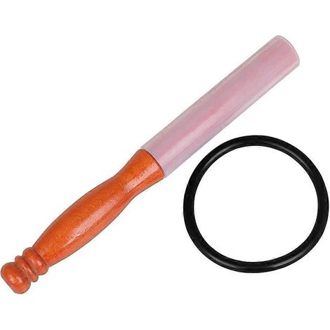 Maillet en bois et caoutchouc, maillet professionnel pour bols chantants en cristal, idéal pour le yoga et la méditation, avec anneau en caoutchouc. (1/5)