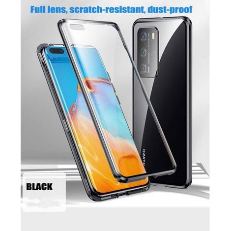 Coque mobile double face avec verre trempé - Huawei P40 - Noire (1/5)