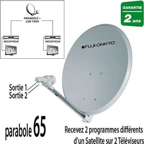 FUJIONKYO parabole + tête LNB Twin 2 TV
