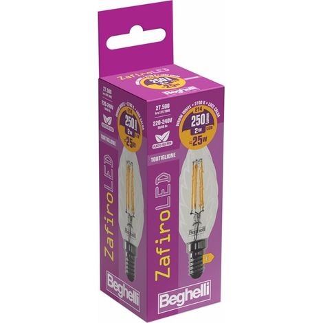 LAMPADINA TORTIGLIONE ZAFIRO LED E14 2W 2700K (1/2)