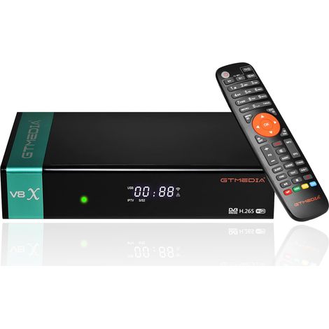 V8X HD DVB-S/S2/S2X FTA récepteur par Satellite numérique pour la Lecture Gratuite du décodeur Satellite de télévision Wi-FI 2.4G intégré, prenant en Charge Le Canal 27,5 W de la BBC Intelsat 901. (1/5)
