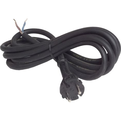 Câble d'alimentation H07RN-F pour perceuse 2 x 1,5 mm² 3 m, Noir (1/5)