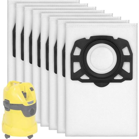 (8 pièces) Sacs pour aspirateur compatibles avec les aspirateurs eau et poussière Karcher WD2 Plus, WD 3, KWD 1, MV 3, SE 4001, SE 4002, KFI 357, 2.863-314.0 (1/4)