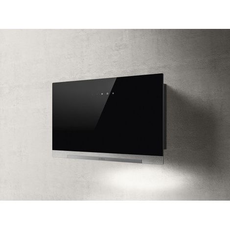 Elica – Hotte tiroir 58,8 x 65,5-99 x 25 cm – Aspiration efficace – Verre noir et gris anthracite – Puissance sonore réduite