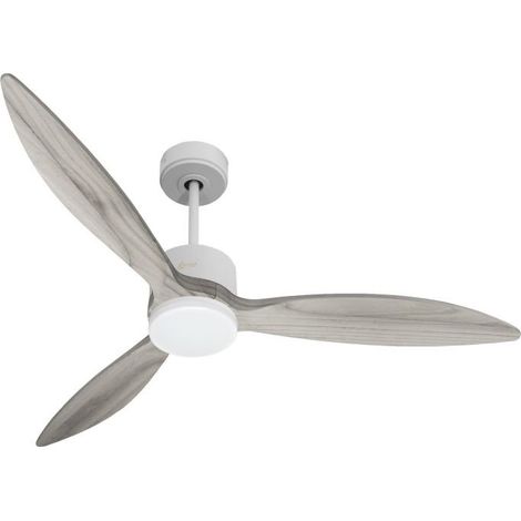 Modulo slim - Super destratificateur et ventilateur DC 132 cm Blanc pales bois gris avec Lumière 25 à 35 m² (1/5)