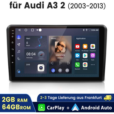 Autoradio JUNSUN Pour Audi A3 8P 2003-2013 Android 14 CarPlay 2+64GB (1/5)