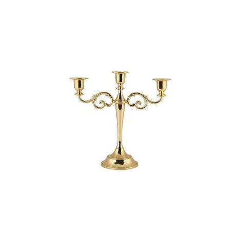 Chandelier de Mariage Bougeoir Décoration Table Candélabre Moderne 3 Branches Or