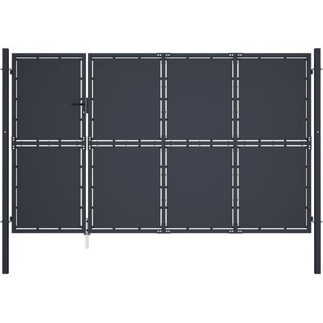 Portail de jardin Acier 350 x 150 cm Anthracite (1/5)