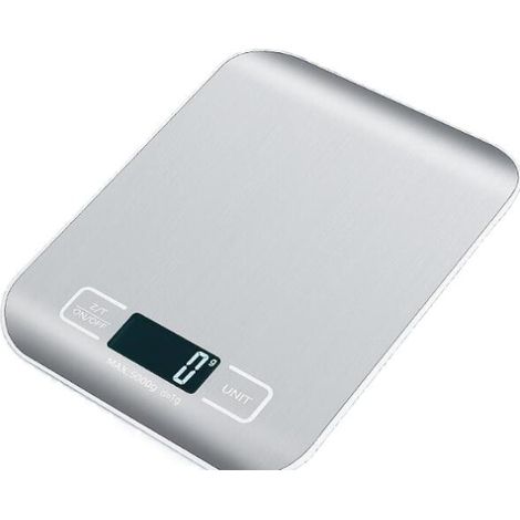 Balance de cuisine électronique mini 5 kg précision 1 g, blanche, en métal, version batterie, portable (1/3)