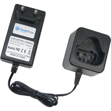 Trade-Shop 10,8V 12V Li-Ion Akku Ladegerät Ladestation für Ridgid AC82059 130188001 130446001 R9000K R82230 R82048 R82049