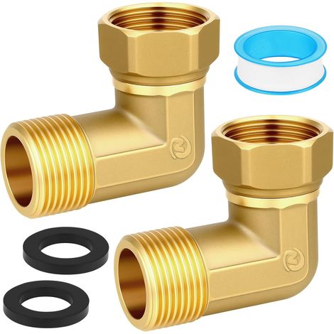 2 PCS Raccord Mobile en Laiton, 3/4" Raccord Coudé à 90 Degrés (1/5)