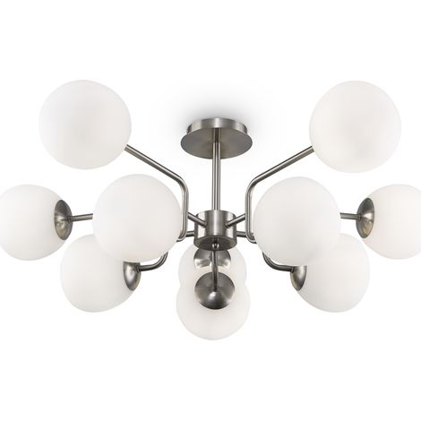 Suspension Maytoni Erich nickel 10xE14 globes blancs