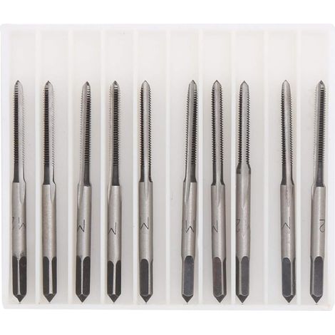 Jeu taraud/filière, 10 pièces, M2, acier carbone, pour métal (1/5)