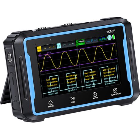 Oscilloscope multimètre générateur de signaux 3 en 1, écran IPS 4,3 pouces, 50 MHz, 250 MSa/s, 2 canaux, sauvegarde forme d'onde (1/5)