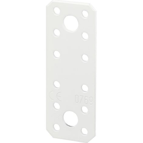 Vormann Flachverbinder Lochplatte weiss, 9,6 x 3,5 cm