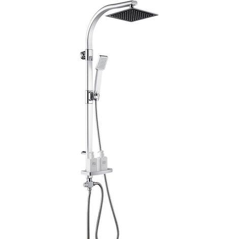 Colonne de Douche 2 en 1 Douchette Salle de Bain avec Porte-savon 2047106cm (1/5)