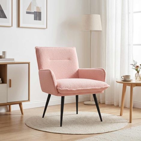 vidaXL Poltrona Rosa Bouclé (1/5)