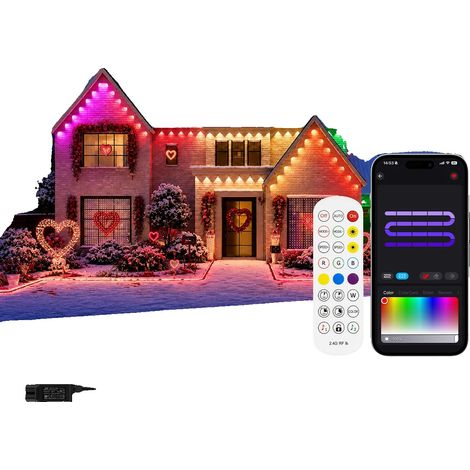 Guirnalda de luces LED para exteriores, control inteligente, sincronización con música, 30 m, 30 LED, enchufe europeo de 220 V-240 V. (1/2)