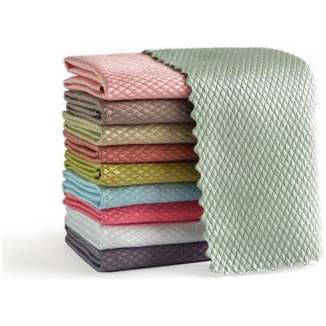Chiffon Magique, Lot de 10 Chiffon de Nettoyage en Microfibre Multifunction pour dans Cuisine Voiture Salle de Bain Maison Bureau Multicolore 30x40CM (1/4)