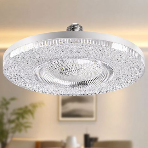 Lampadina LED a disco di cristallo E27 da 20W, luce bianca calda, senza sfarfallio, Ø120mm, PC di alta qualità, per soggiorno e ufficio. (1/4)