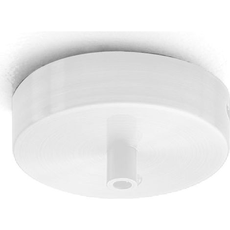 Rosace ronde en métal Alice IP20 blanche pour suspension - Socle de plafond moderne, connexion centrale, installation facile