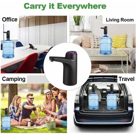 Distributeur d'eau portable électrique sans fil – Pompe à eau USB pour bouteilles 3 à 5 gallons – Autonomie 30 jours – Tuyau silicone alimentaire (1/4)