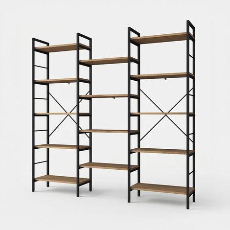 Libreria scaffale moderna a parete in melaminico Monolith (1/4)