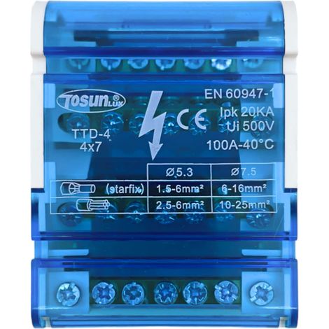 Bloque de Terminales de Distribución 4x7 100A